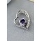 violet en forme de coeur argent diamant incrusté bijoux femme Collier & pendentif - Page 2