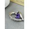 violet en forme de coeur argent diamant incrusté bijoux femme Collier & pendentif - Page 1