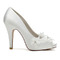Chaussures de bouche de poisson en strass en satin, talons hauts de mariage - Page 2
