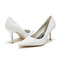 Chaussures simples pointues chaussures de demoiselle d'honneur en dentelle blanche chaussures de mariée de mariage