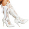 Bottes creuses Bottes hautes en dentelle sexy sur le genou Talon aiguille Bottes pour femmes de mariage - Page 2