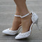 Sandales à talons hauts sandales strass perlées chaussures de mariage blanches