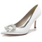 Aux femmes Satiné Talon aiguille Talon haut Bout fermé avec Strass soirée talons hauts - Page 6