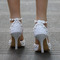 Sandales à talons hauts sandales strass perlées chaussures de mariage blanches - Page 2