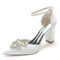 Chaussures de mariée en satin strass chaussures de mariage blanches chaussures de mariée arc