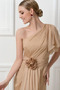 Robe de Soirée Naturel taille Elégant Milieu Chiffon Épaule Asymétrique - Page 4