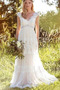 Robe de mariée Bouton Traîne Courte Naturel taille Été Couvert de Dentelle - Page 1