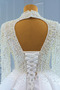 Robe de mariée Traîne Moyenne Col en V Perles Trou De Serrure Col en V Foncé - Page 10