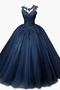 Robe de Bal A-ligne Naturel taille Chapelle Poire Col ras du Cou - Page 13