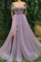 Robe de Bal Sexy a ligne Sans Manches Longue Naturel taille Tulle - Page 1