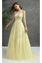 Robe de Soirée Froid Perle Bretelles Spaghetti A-ligne Lacet Elégant - Page 4