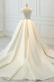 Robe de mariée Longue Col en V Foncé Salle A-ligne Col en V Satin - Page 4