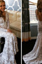 Robe de mariée Manche Longue Luxueux Perle Col en V Tissu Dentelle - Page 1
