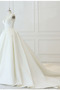 Robe de mariée Longue Col en V Foncé Salle A-ligne Col en V Satin - Page 3
