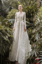 Robe de mariée Manche Longue Col U Profond Étoilé Au Drapée De plein air - Page 4