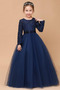 Robe Cortège Fille Automne Formelle Tissu Dentelle Zip Orné de Nœud à Boucle - Page 2