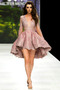 Robe de Cocktail Col en V Foncé Poire Asymétrique Naturel taille - Page 1