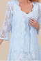Robe Mère de Mariée 1/2 Manche Zip Tissu Dentelle Col en V Cérémonial - Page 3