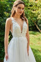 Robe de mariée Sans Manches Glissière A-ligne Col en V Plage Triangle Inversé - Page 4