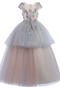 Robe Cortège Fille Tulle Manche Courte a ligne Appliques Été Col ras du Cou - Page 6