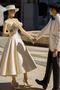 Robe de mariée Bustier Automne Au Drapée Rivage A-ligne Balançoire - Page 1
