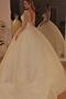 Robe de mariée Eglise Manche Aérienne Zip Perle Traîne Mi-longue A-ligne - Page 1