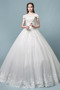 Robe de mariée Perlé Manche Courte Couvert de Dentelle Lacez vers le haut - Page 1