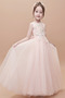 Robe Cortège Fille Tulle Broderie Formelle Zip Col ras du Cou - Page 3