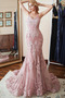Robe de Soirée Printemps Couvert de Dentelle Epurée Traîne Courte - Page 1