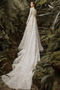 Robe de mariée Manche Longue Col U Profond Étoilé Au Drapée De plein air - Page 2