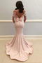 Robe de Soirée Dos nu Mancheron Traîne Courte Satin Naturel taille - Page 2
