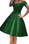 Robe de Cocktail Longueur Genou Épaule Dégagée A-ligne Manche Courte - Page 8