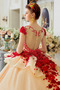 Robe de mariée Hiver Col Bateau Formelle Organza Zip Orné de Rosette - Page 4