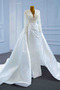 Robe de mariée Traîne Moyenne Col en V Perles Trou De Serrure Col en V Foncé - Page 3