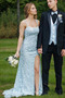 Robe Demoiselle d'Honneur Formelle Thigh-High Slit Serré Zip Ouverture Frontale - Page 1