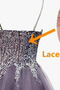 Robe de Cocktail Lacez vers le haut aligne Luxueux Automne Tulle Bretelles Spaghetti - Page 3