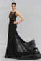 Robe de Soirée Dentelle Col Bateau Maigre Chiffon Sans Manches - Page 1