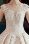 Robe de mariée Hiver Tissu Dentelle A-ligne Perle Sans Manches Formelle - Page 4