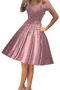Robe de Cocktail Longueur Genou Épaule Dégagée A-ligne Manche Courte - Page 2