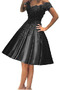 Robe de Cocktail Longueur Genou Épaule Dégagée A-ligne Manche Courte - Page 1