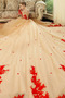 Robe de mariée Appliques Traîne Royal Naturel taille Col U Profond - Page 3