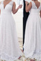 Robe de mariée Dentelle a ligne Zip Col en V Elégant Naturel taille - Page 1