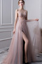 Robe de Soirée Naturel taille Sexy Corsage Avec Bijoux Sans Manches - Page 4
