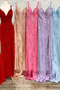 Robe de Soirée Longue Appliquer Tulle Thigh-High Slit Col en V Foncé - Page 4