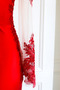 Robe de Soirée Longue Hiver Appliquer Couvert de Dentelle Glissière - Page 4