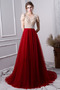 Robe de Bal Perle Sans Manches Mancheron A-ligne Tulle Col en V - Page 3