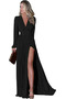 Robe de Soirée Thigh-High Slit Manquant A-ligne Longue Chaussez Mousseline de soie - Page 1