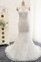 Robe de mariée Tulle Plus la taille Sirène Col Bateau Zip Sans Manches - Page 1