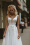Robe de mariée Simple Plage semi-halter Col en V Manquant Traîne Courte - Page 4