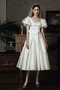 Robe de mariée Longueur Mollet Simple Lacet Printemps Satin A-ligne - Page 1